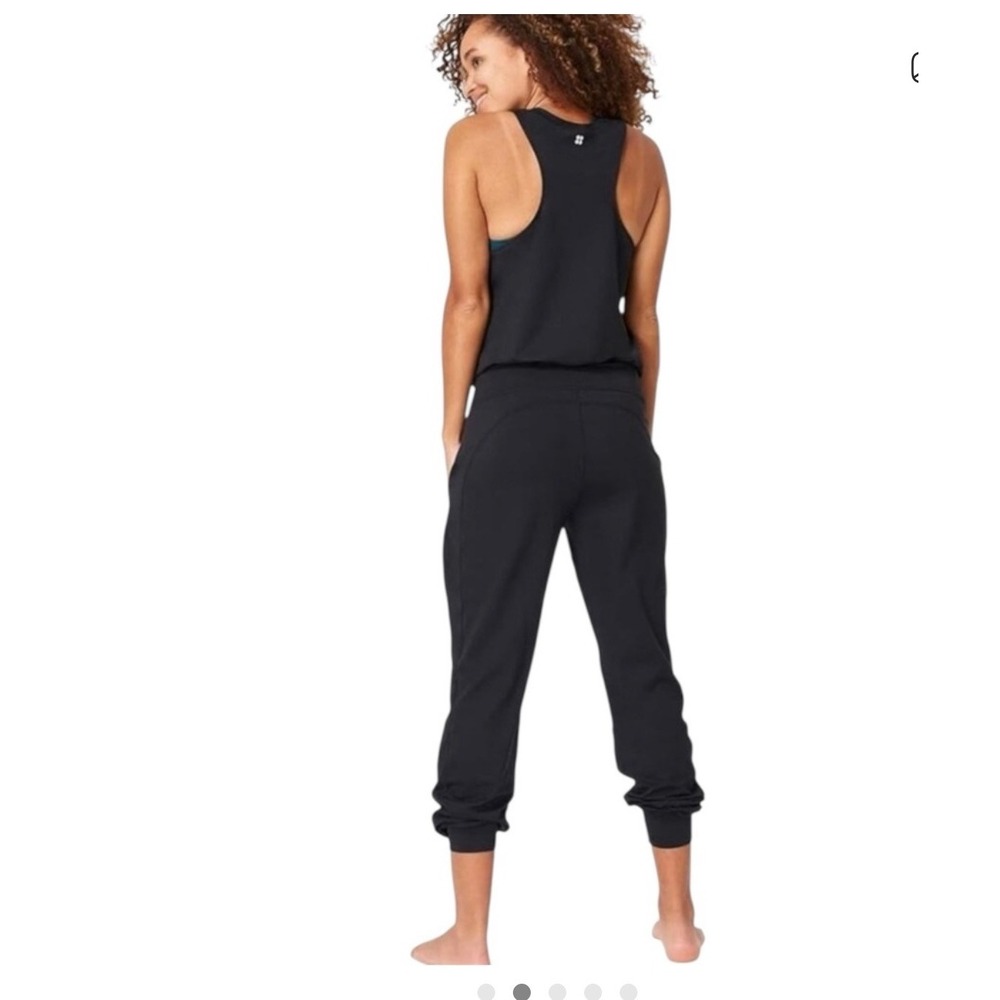 Sweaty Betty Gary Soft Yoga Casual Sleeveless Jogger Black Jumpsuit Size Small - Picture 2 of 12